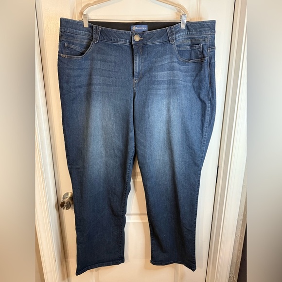 Democracy Women’s Stretch Denim “Ab”solution Straight Leg Indigo Jeans Size 24W - Picture 1 of 10